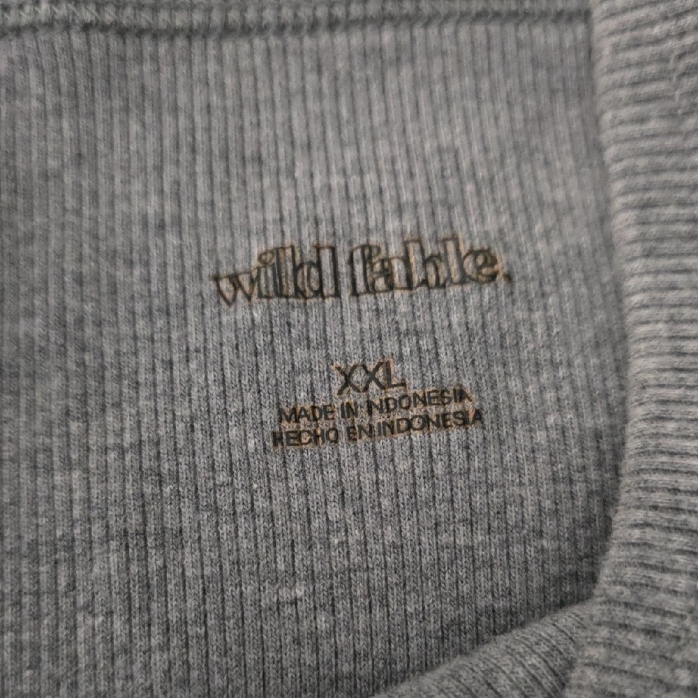 Wild Fable Gray Ribbed Crop Top - Picture 2 of 4